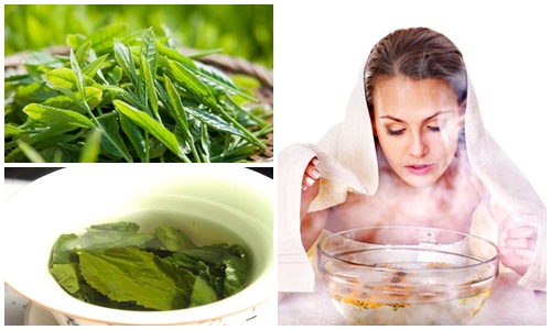 xông hơi da mặt với chè xanh và dầu dừa