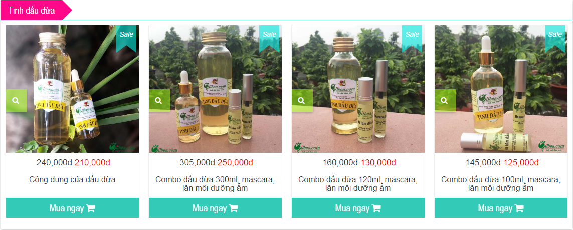 Giá dầu dừa - dầu dừa giá rẻ